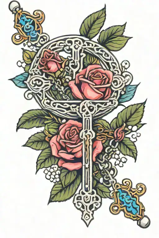 Rosary With Roses Around It