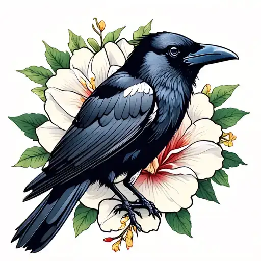 Raven On Gardenia