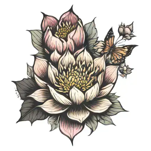 Lotus Lotus Flower And Thorny
