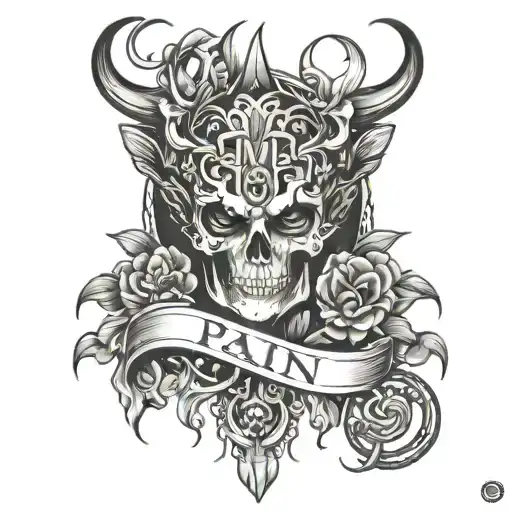 Pain And Dark Meaning Tattoo Design