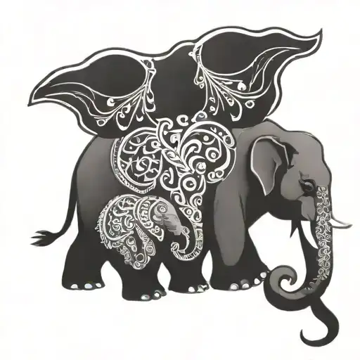 Father Elephant And Baby