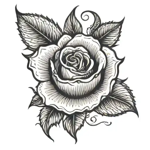 A Rose With A Small Moon On Its Head