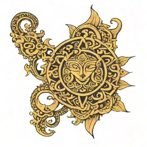 Hindu God Symbol In Alchemy In Body Shaped Like