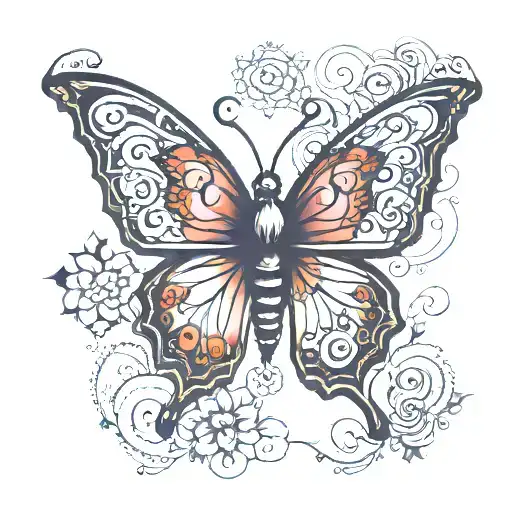 Tramp Stamp Butterfly With Quote Sacred