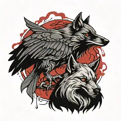 Raven And Wolf Blood