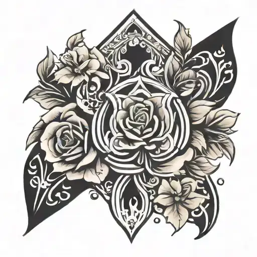 Ace Of Spades Rose Hand Tattoo Design