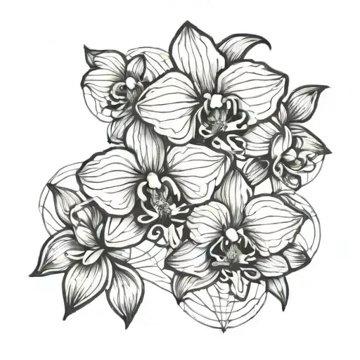 Geometric Orchid Flowers