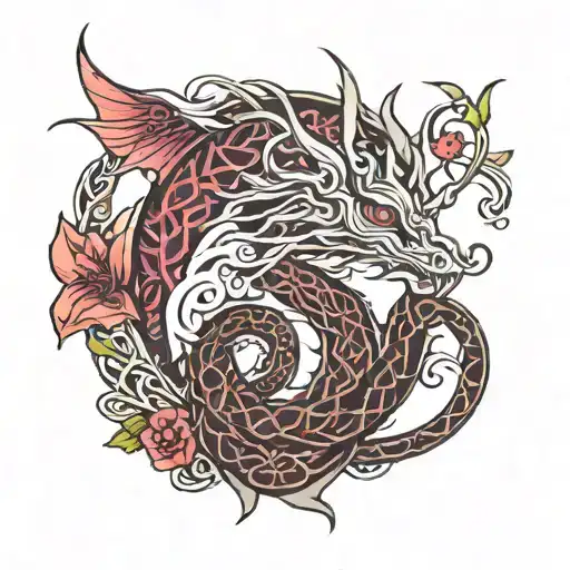 Feminine Dragon Celtic