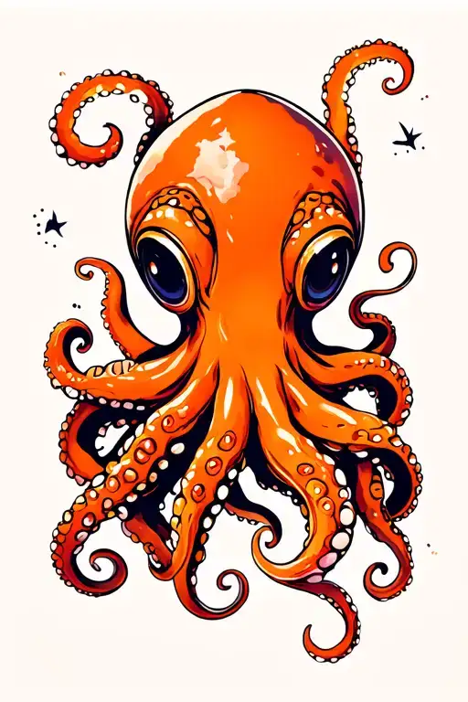 Octopus Orange Bright
