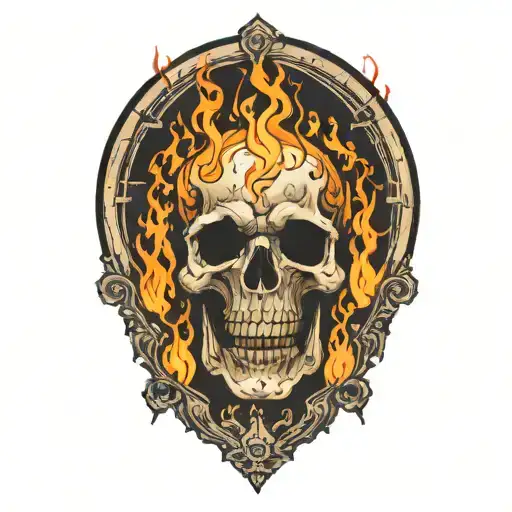 Burning Skeleton Suffering In Pain Hurt Torture Scary