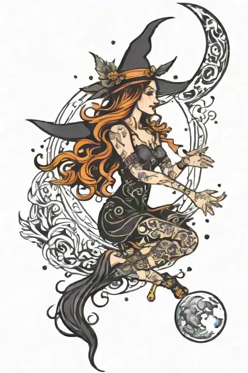 Witchy Celestial Moon Intricate