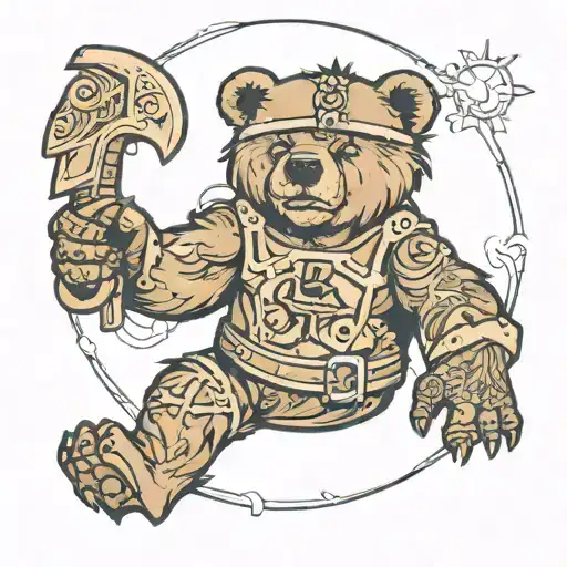 Bear Holding A Warhammer