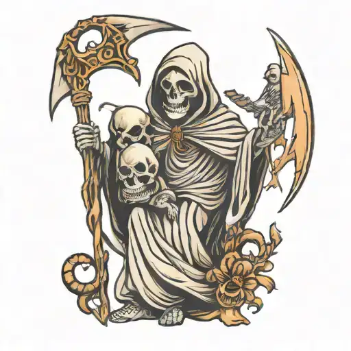 Grim Reaper With Family