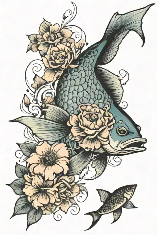 Flowers With Fish