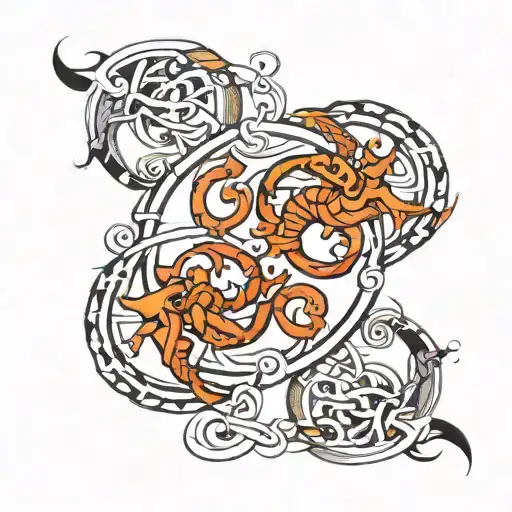 Gemini And Scorpio Symbol Tribal Inspired Design