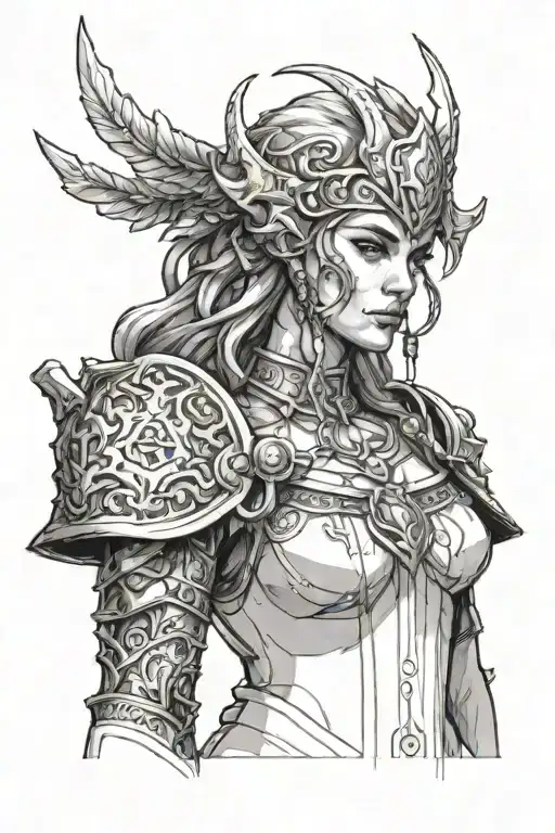 Sketch For A Tattoo Of Malenia From The Video Game Elden Ring