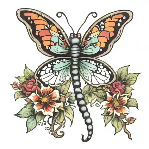 Butterfly Holding Dragonfly