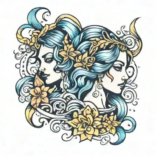 Sister Tattoo Aquarius Virgo