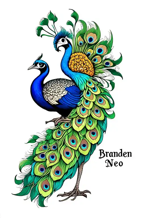 Peacock With The Name Branden
