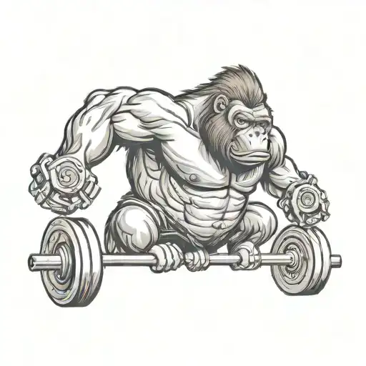 Gorilla Lifting Weights