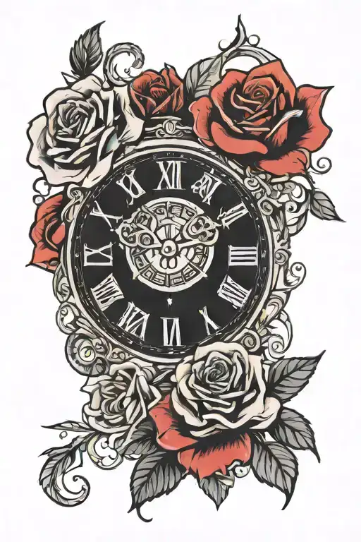 Rose Clock And Animal