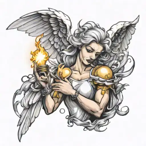 An Angel Holding Lightning