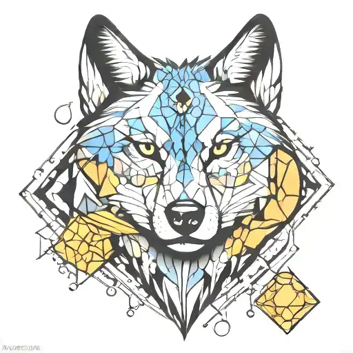Wolf With Geometric Figures