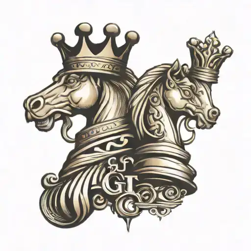 Chess King And Queen With Initial G And M