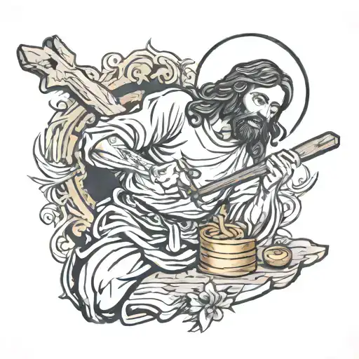 Jesus Doing Wood Work