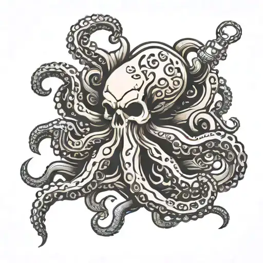 Octopoc With Skull Surrounded
