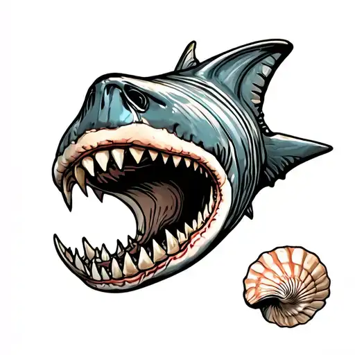 Shark Teeth And A Shell