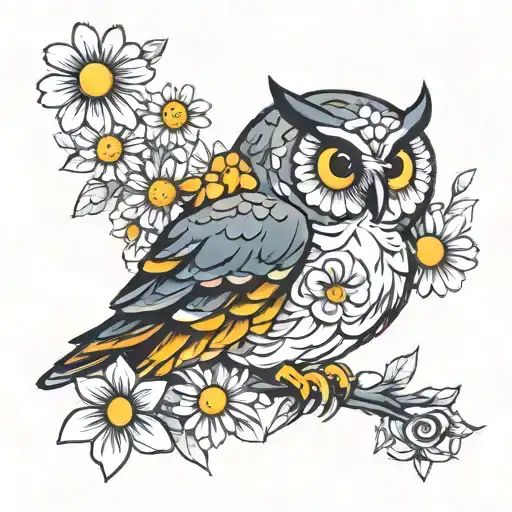 Owl Daisy And Fish