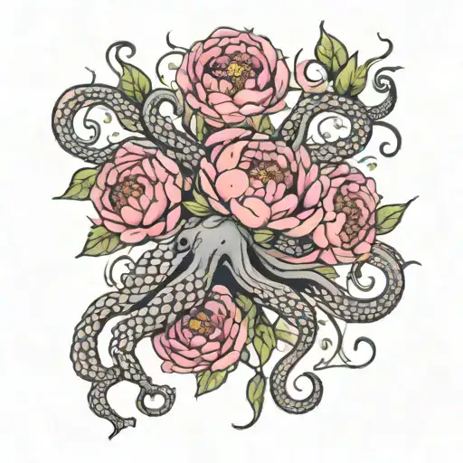 Peonies Octopus Raven Tarot Plants