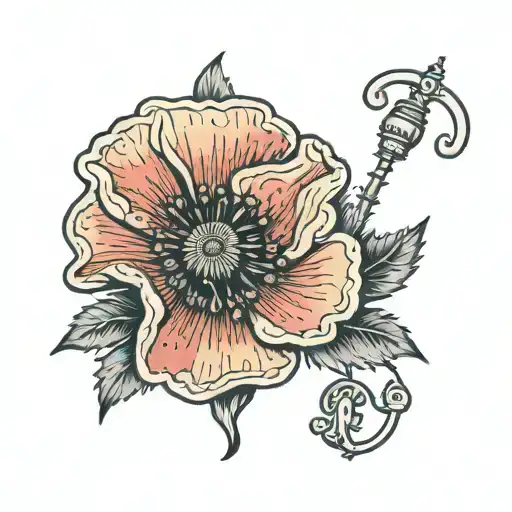 Poppy With The Word 'Stolz' Written As The Stem