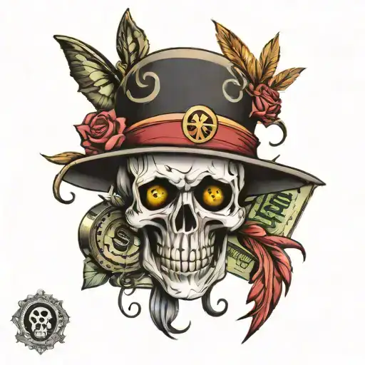 Skull With Dollar Signs For Eyes