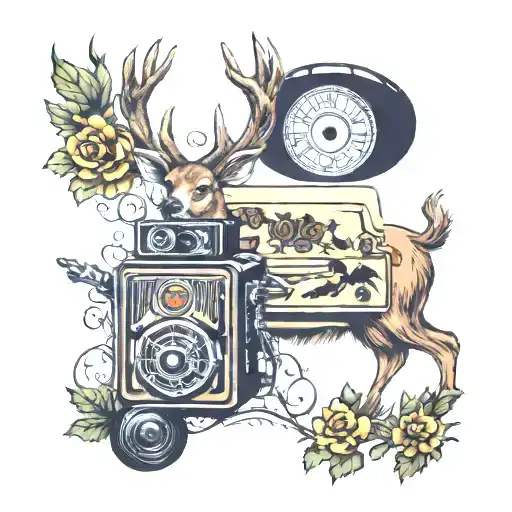 Deer And Old Radio