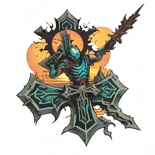 Dead Space Cross With Sunset Back Ground