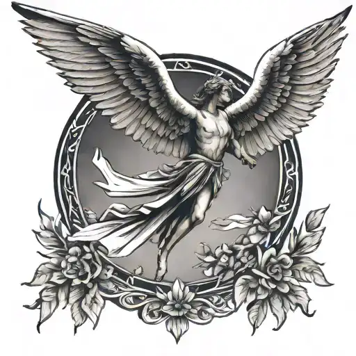 Icarus Flying Above Or Towards The Sun And His Fall Below Memento Vivere