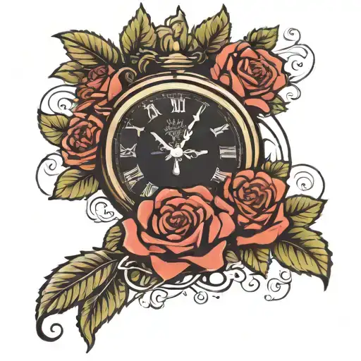 Roses Clock With Name And Date Bible Verses