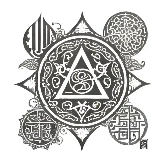 Hindu Muslim Cristian And Chinese Religion Symbol In To One Symbol