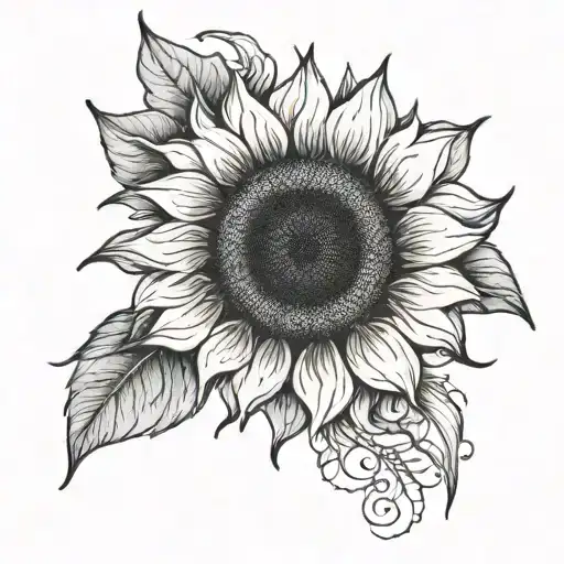 Womans Arm Sunflower Blooming