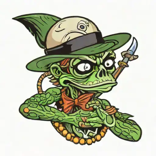 A Pepe With Pepe Skull In His Hands Holding