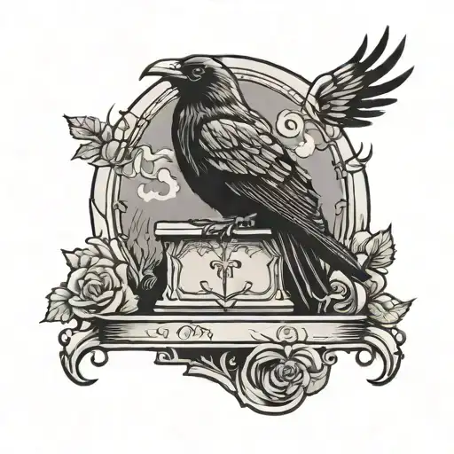 Tombstone With Crow Perched
