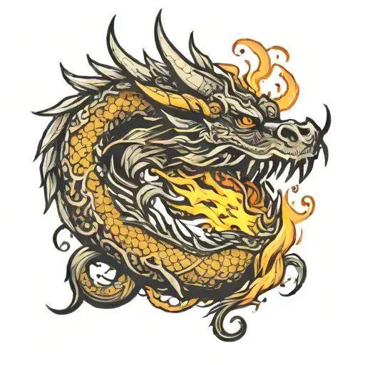 Dragon Breathing Fire With Hephestus