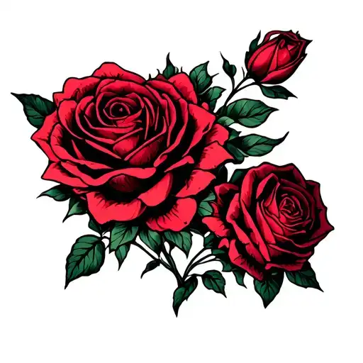 Big Rose Flower Blooming Into A Heart Shape