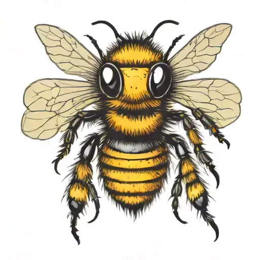 Bee Wearing Tattoo And Eyeglasses Resting