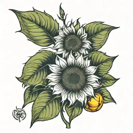 Sunflower With Mango Trees