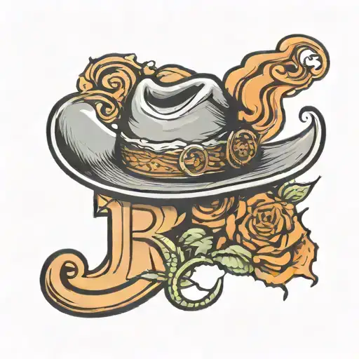 Letter R With A Cowboy Hat