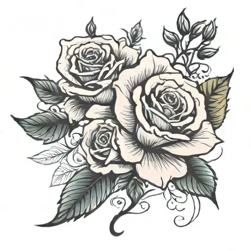 Rose And Flower Surrounded