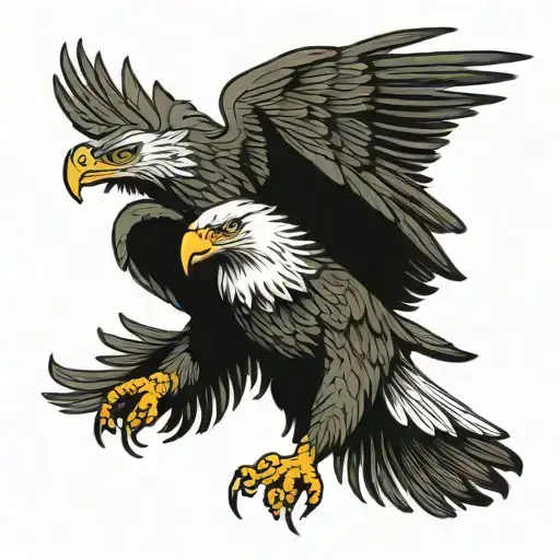 Walking Eagle Wearing A Diaper